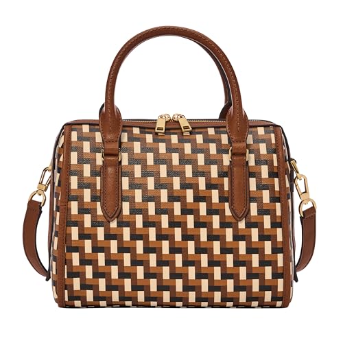 Fossil Williamson Satchel, Woven Neutral Print - Image 1