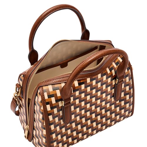 Fossil Williamson Satchel, Woven Neutral Print - Image 3