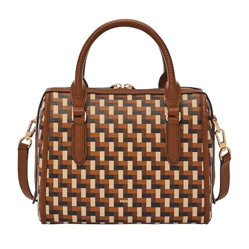 Fossil Williamson Satchel, Woven Neutral Print - Image 5