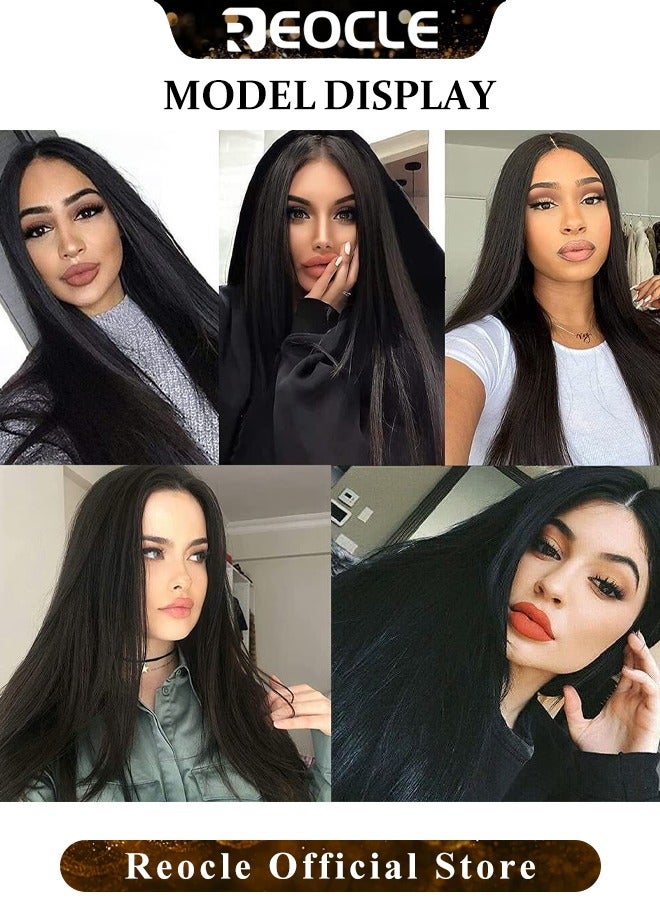 REOCLE Straight Lace Front Wigs Human Hair Pre Plucked Straight HD Lace Front Wigs Human Hair Bleached Knots Natural Hairline Human Hair Wigs - Image 2