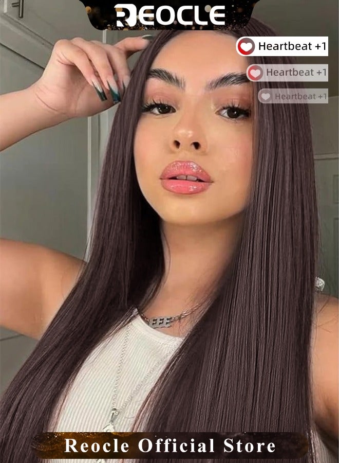 REOCLE Straight Lace Front Wigs Human Hair Pre Plucked Straight HD Lace Front Wigs Human Hair Bleached Knots Natural Hairline Human Hair Wigs - Image 5