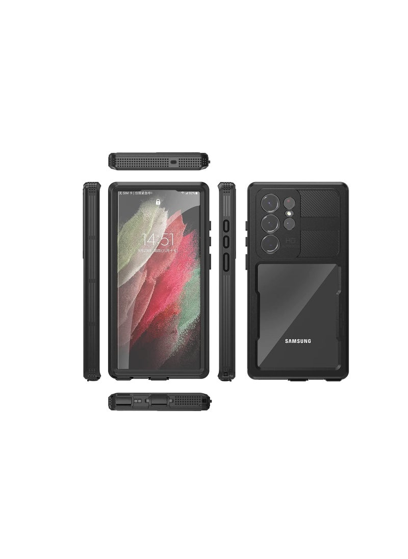 Generic - Samsung Galaxy S23 Ultra Case, IP68 Waterproof Case with Built-in Screen Protector, Full Body Protective Dustproof Cover, Heavy Duty Rugged Case for Galaxy S23 Ultra 5G 6.8 Inch (Clear Black) - Image 1