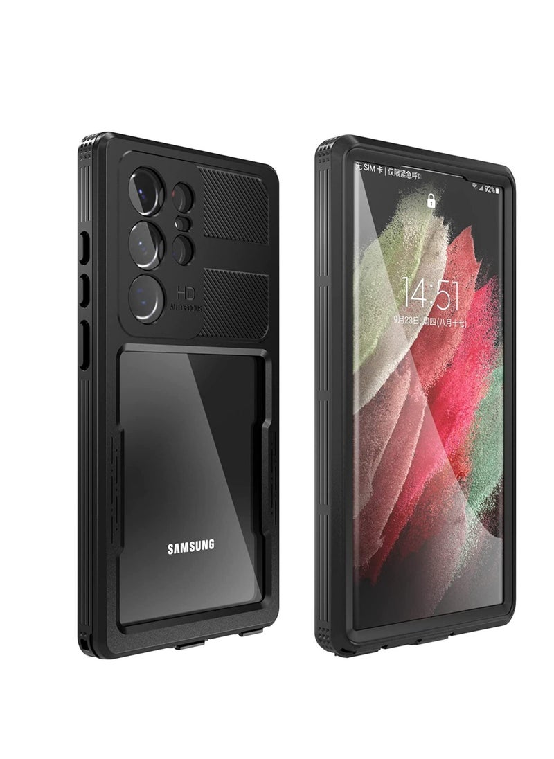 Generic - Samsung Galaxy S23 Ultra Case, IP68 Waterproof Case with Built-in Screen Protector, Full Body Protective Dustproof Cover, Heavy Duty Rugged Case for Galaxy S23 Ultra 5G 6.8 Inch (Clear Black) - Image 1