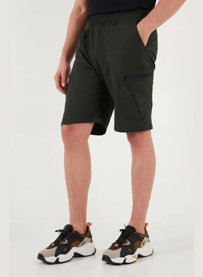 Buratti  Buratti Regular Fit Cargo Pocket Elastic Waist Bermuda Shorts Men's Shorts 693263 for Men | Best Price UAE