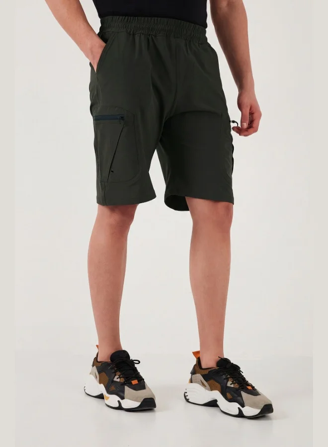 Buratti  Buratti Regular Fit Cargo Pocket Elastic Waist Bermuda Shorts Men's Shorts 693263 for Men | Best Price UAE