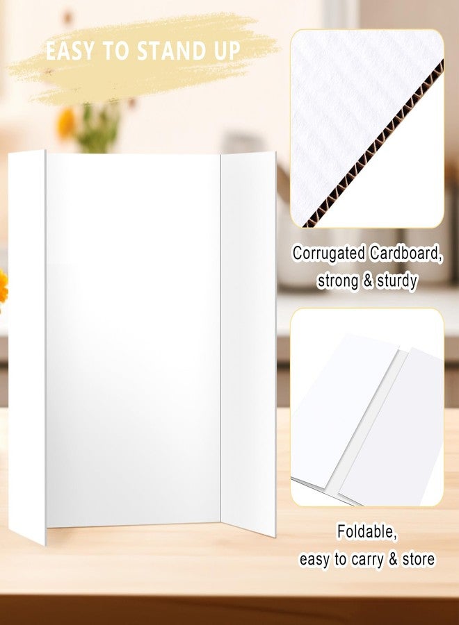 HAUTOCO 4 Pcs Medium Trifold Poster Board 26 x 15.74 inches Tri Fold Presentation Boards White Corrugated Project Boards for Science Fair, School Project, Event Displays, Business - Image 4