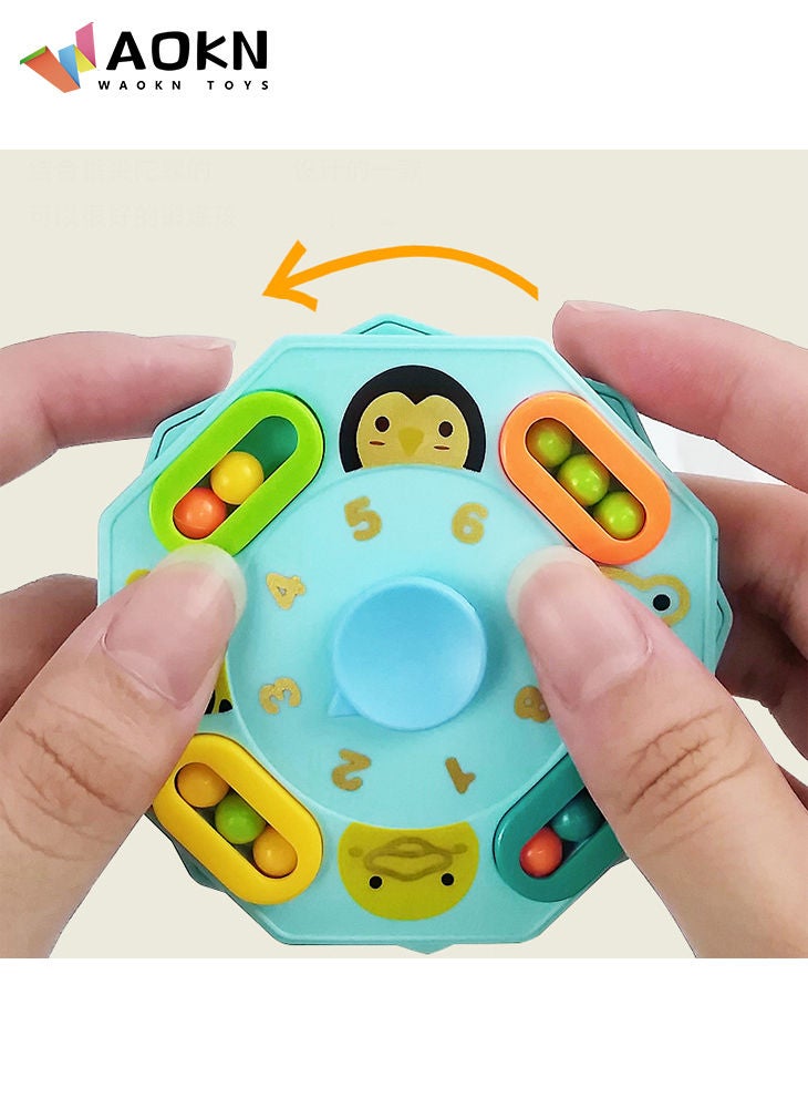 WAOKN - 2Pcs Children's Palm Puzzle Rubik's Cube Double-sided Rotating Fidget Spinner Decompression Toy - Image 1