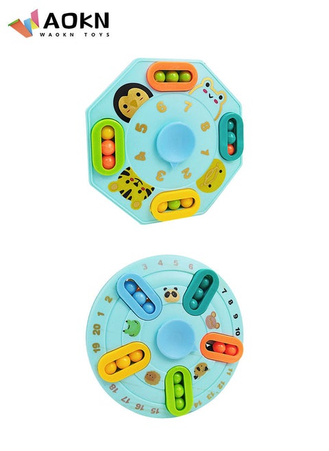 2Pcs Children's Palm Puzzle Rubik's Cube Double-sided Rotating Fidget Spinner Decompression Toy