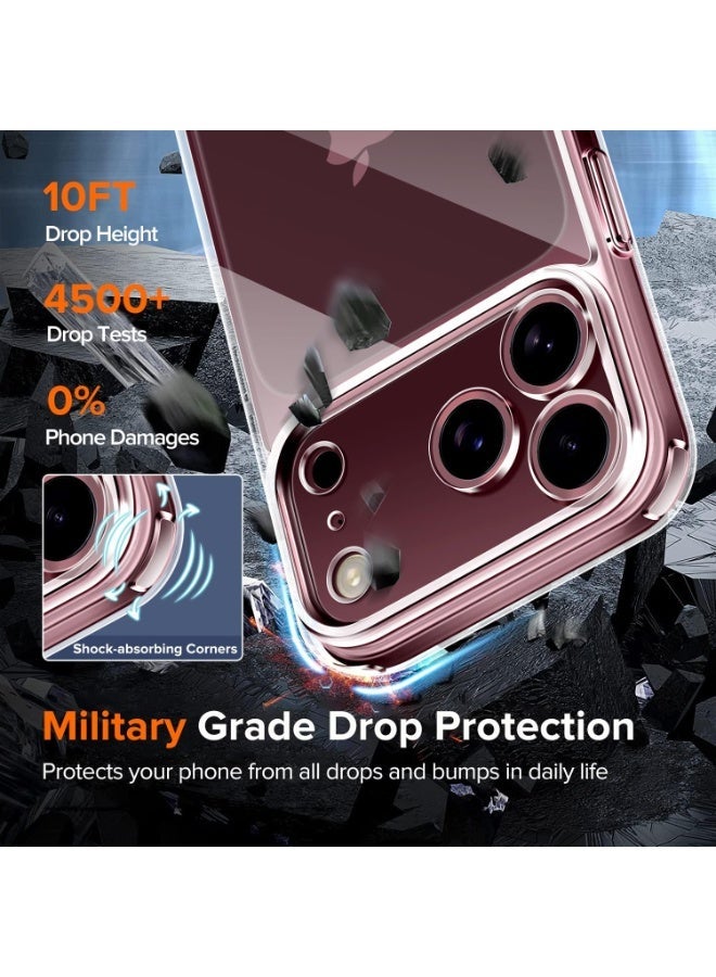 بورتوني جراب شفاف لهاتف iPhone 18 Pro Max مع قطعتين من الزجاج المقسى (Tempered Glass)؛ غطاء حماية مقاوم للصدمات ولا يتغير لونه (مضاد للاصفرار) مخصص لهاتف iPhone 18 Pro Max (مقاس 6.9 بوصة). - Image 5