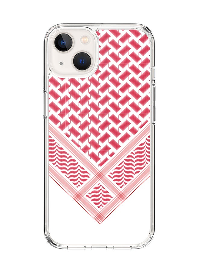 Classic Clear for Apple iPhone 14 Case Hybrid Soft Cover Flexible Edges Anti Drop TPU PC Gel Thin Transparent Cover [ Designed for Apple iPhone 14 ] - Victory Shemag (Red) Full Print