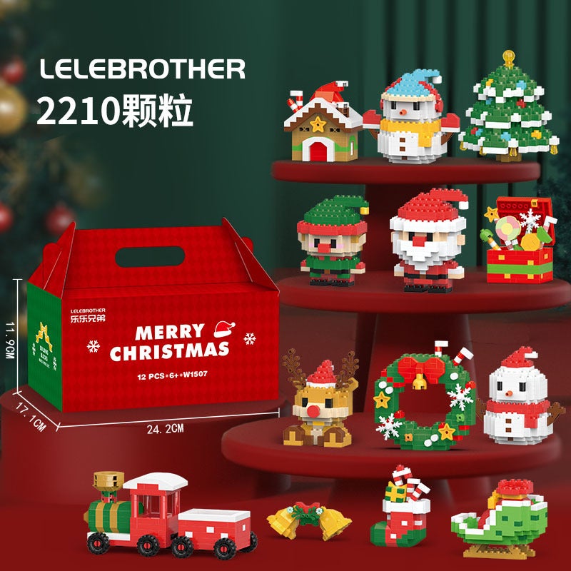 Lele Brothers Christmas Gift Building Blocks Micro-Particles Children'S Benefit Intelligence Assembled Santa Claus Toy Christmas Tree - Image 3
