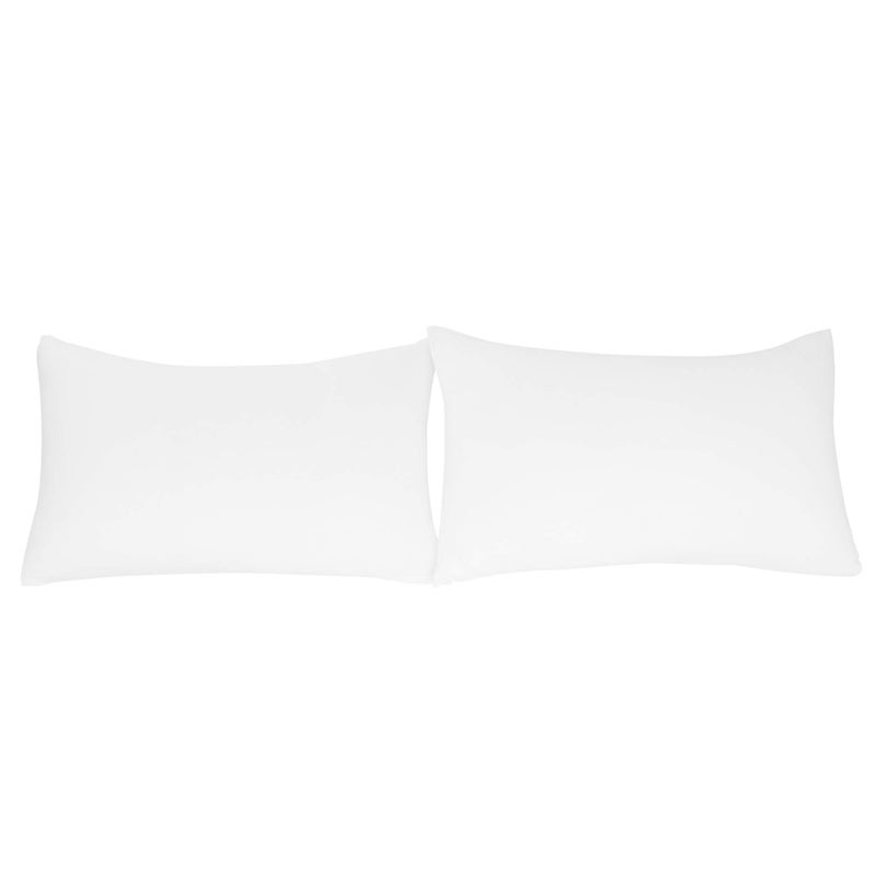 Stretch Pillowcases  Micro Jersey Knit  Ultra Soft Standard Size  Set of 2 Pillow Cases White
