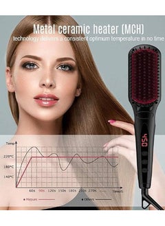 General Hair Straightener Brush, Ionic Hair Straightening Brush with Fast MCH Ceramic Heating, Anti-Scald, Auto Temperature Lock and Auto-Off Function, Portable Straightening Comb for Home  - Image 3