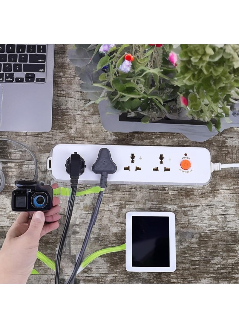 Generic 4Socket 10A Extension Board with Push Button Switch White 2 Mtr Cable Multiplug Socket for Home and Office use  - Image 2