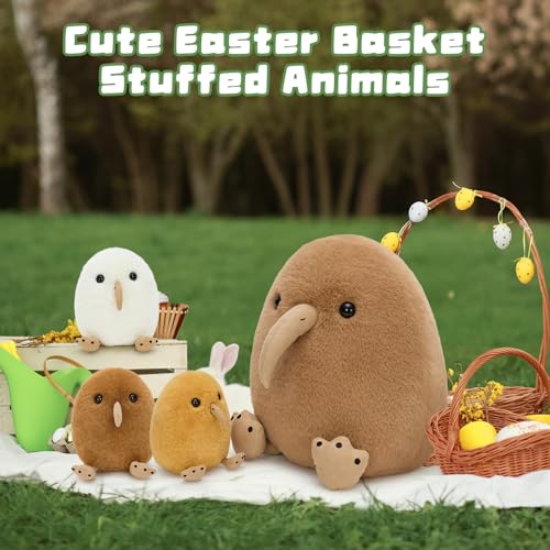 MorisMos Plush Kiwi Bird Toys for Kids Realistic Mommy Kiwi Bird Stuffed Animal with 3 Baby Chicks Soft Machine Washable Plush toy Educational Role Playset Gift for Birthday Baby Shower Christmas - Image 5