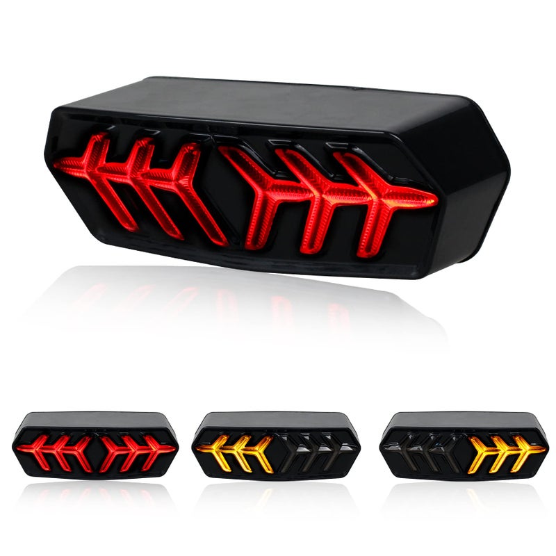 QUASCO LED Brake Tail Light with Turn Signals Motorcycle Taillight Compatible with Honda Grom MSX125 CB650F CB650R CBR650F CTX700N Smoked Lens
