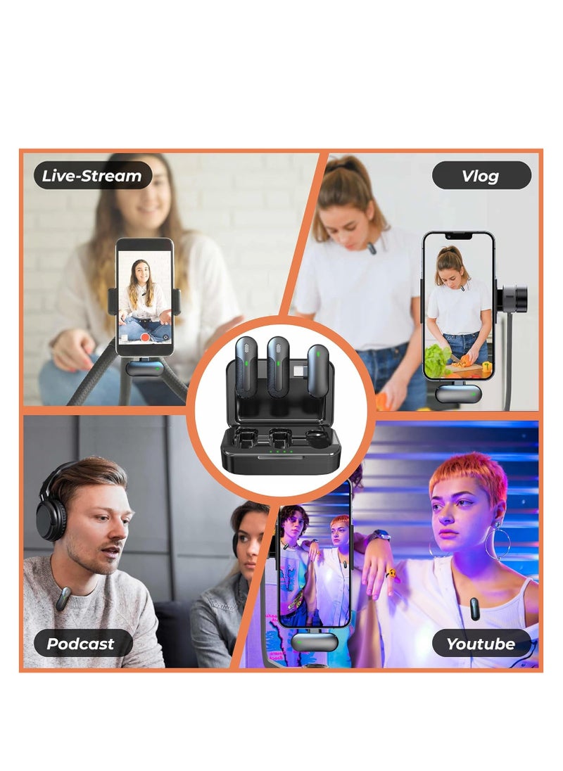 TECHNAXX GERMANY - Wireless Microphone for iPhone, TX-301 Noise-Cancelling Mic with USB-C Receiver, Charging Case & Lapel Clip for Podcasting, Vlogging & Video Recording - Image 1