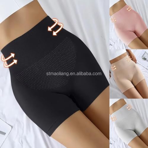 GITGRNTH Women's High-Waisted Tummy Control Shapewear Shorts - Seamless Body Shaper with Firm Waist Cinching and Slimming Support (1, Black) - Image 3