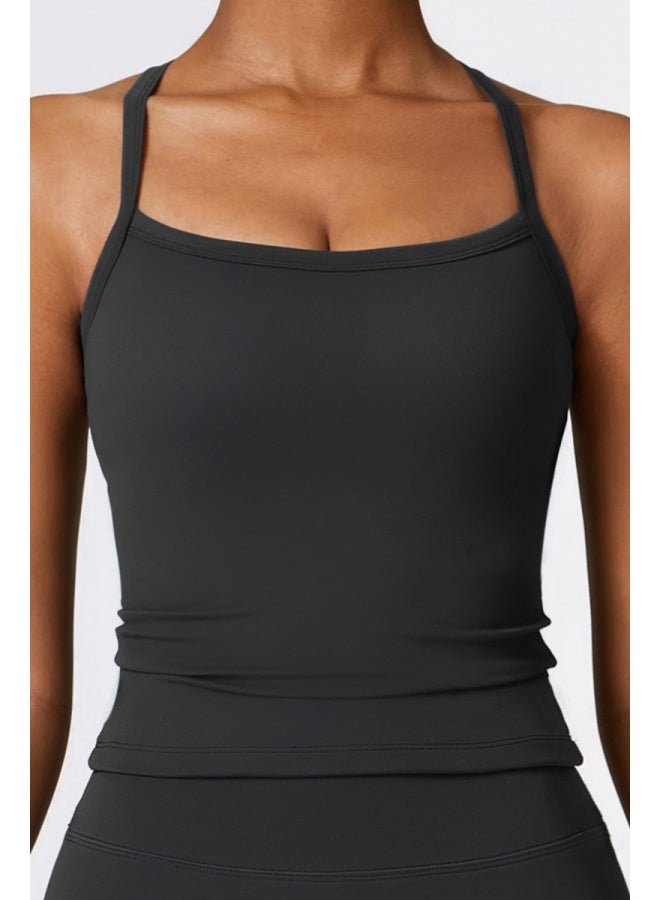 KAWN.YOGA KAWN YOGA Womens Sleeveless Athletic Tank Top - Padded Low Impact Workout Yoga Shirt with Removable Built in Bra  - Image 4