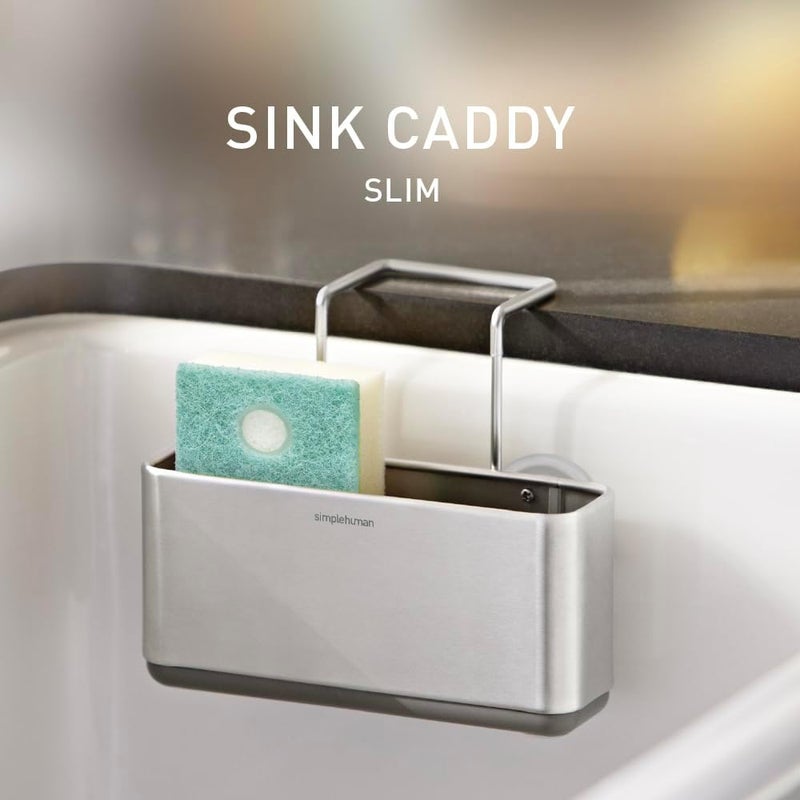 سيمبل هيومان حامل مناديل المطبخ من Slim Sink Caddy، مصنوع من الفولاذ المقاوم للصدأ المطفي - Image 2