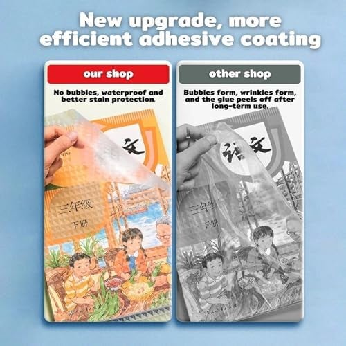 BELLOX ENTERPRISE Bellox Transparent Paper Sticker Book Cover Film, Book Biding Cover [10Pcs A4 Size ] Waterproof Self-Adhesive Book Cover for School, Office, Textbook Protective Case - Image 2