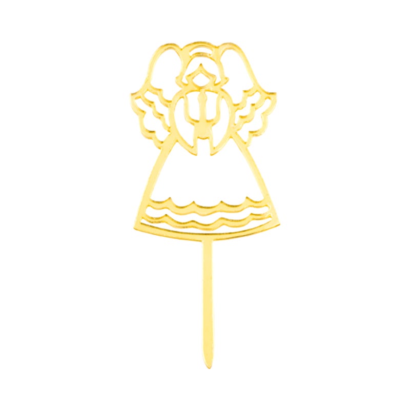 Restaurantware-3 x 1.3 Inch Angel Cake Toppers, 100 Mirrored Angel Cupcake Toppers - With Wings And Halos, For Baby Showers, Birthday Parties, Weddings, Or Baptisms, Gold Acrylic Cupcake Toppers - Image 1