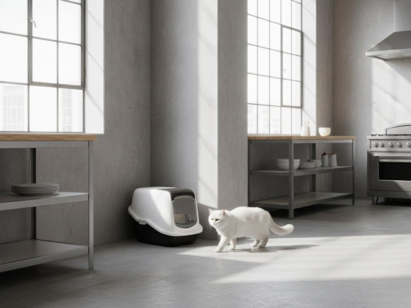 Savic Nestor Cat Toilet Home, 22 x 15 x 15 inch, Prevent Throwing of cat Litter, Durable, Lightweight, Easy to use and Reduces Odor, Perfect Toilet Training Aid Your Cat, Nordic Green - Image 5