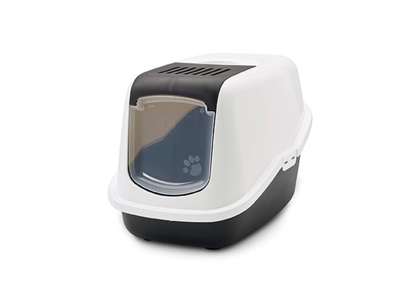 Savic Nestor Cat Toilet Home, 22 x 15 x 15 inch, Prevent Throwing of cat Litter, Durable, Lightweight, Easy to use and Reduces Odor, Perfect Toilet Training Aid Your Cat, Nordic Green - Image 1