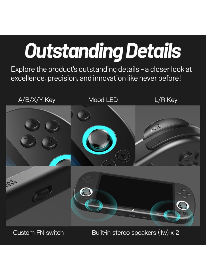 تريميو وحدة تحكم ألعاب محمولة TRIMUI Smart Pro Retro - 5000 مللي أمبير/ساعة، شاشة IPS مقاس 4.96 بوصة، مشغل ألعاب فيديو محمول (أبيض) - Image 5