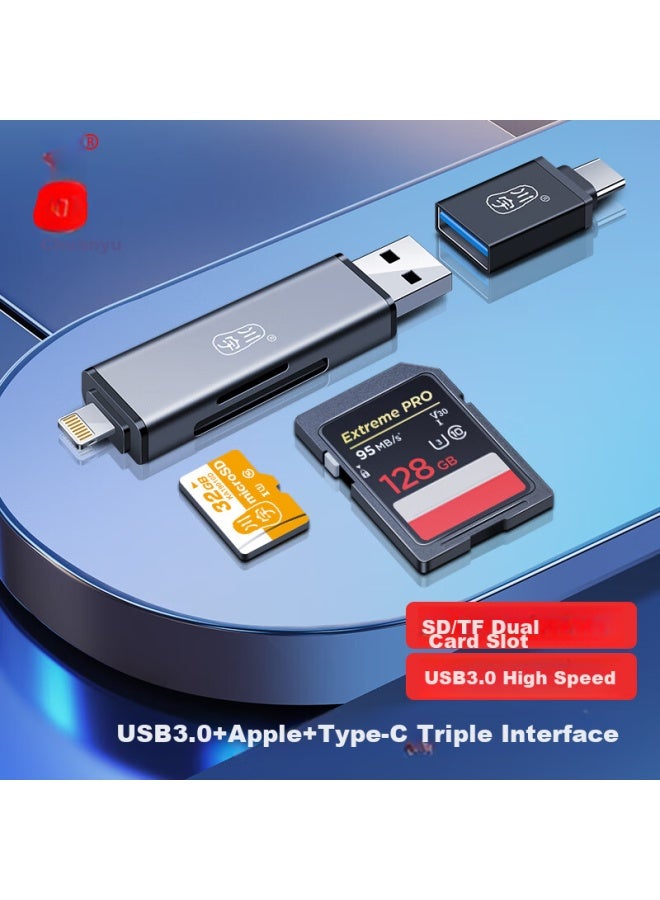 Chuanyu Usb 3.0 Otg Adapter, High-speed Apple Phone Tf/sd Card Reader, Multi-in For Huawei/apple/type-c/computer/camera/car Recorder/drones, Universal - Image 1