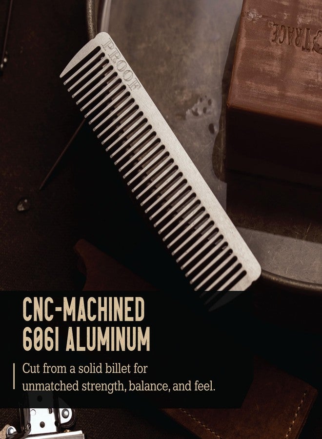 Proof Aluminum Metal Comb - CNC-Machined 6061 Aluminum Metal Hair Comb with Montana-Sewn Leather Case, Rust-Proof, Dent-Resistant, Durable & Travel-Ready Pocket Grooming Tool - Made in USA - Image 3