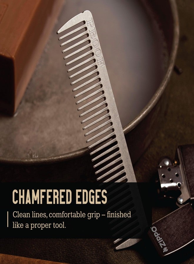 Proof Aluminum Metal Comb - CNC-Machined 6061 Aluminum Metal Hair Comb with Montana-Sewn Leather Case, Rust-Proof, Dent-Resistant, Durable & Travel-Ready Pocket Grooming Tool - Made in USA - Image 5