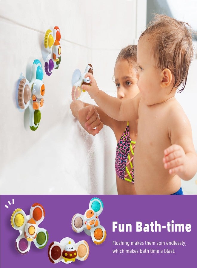 LiKee Strong Suction Cup Fidget Rotating Sensory Bath Toys for Baby Christmas Stocking Stuffers, Airplane Car Travel Table & Window Toys for Toddler Boys and Girls, 10+ Months - Image 5