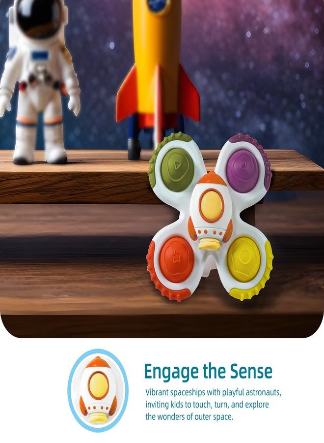 LiKee Strong Suction Cup Fidget Rotating Sensory Bath Toys for Baby Christmas Stocking Stuffers, Airplane Car Travel Table & Window Toys for Toddler Boys and Girls, 10+ Months - Image 4