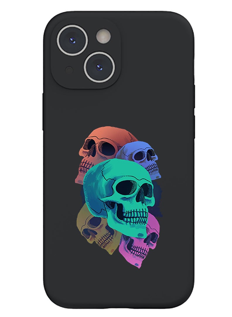 Theodor Protective Slim Fit Case Liquid Silicone Cover with Full Body Protection Anti-Scratch Shockproof Case For iPhone 13 Black  - Cupid finally got it right copy - Image 1