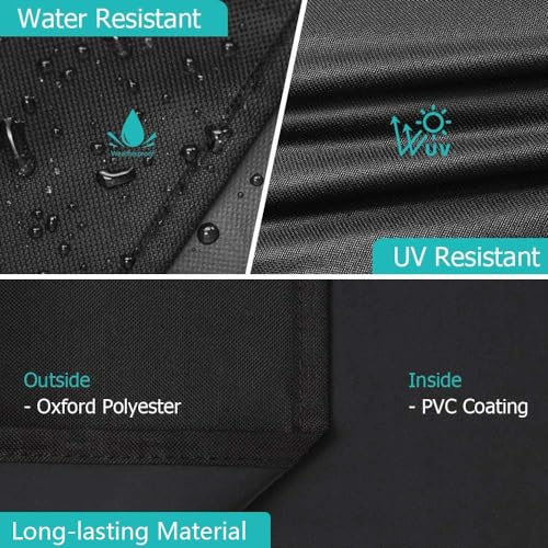 iCOVER Offset Smoker Cover 60 inch Charcoal Pellet Grill Covers Heavy Duty Waterproof 600D BBQ Smokers Protection for Brinkmann for Char-Broil for Weber, Nexgrill, New Braunfels for Oklahoma Joe's - Image 4