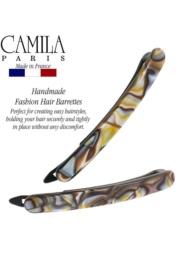Camila Paris CP3373 French Hair Barrettes Clips for Women, Handmade, Girls Side Slide-in Barrette Clip, Hair Accessories for Women. Strong Hold No Slip Grip Fashion Durable Styling, Made in France - Image 2