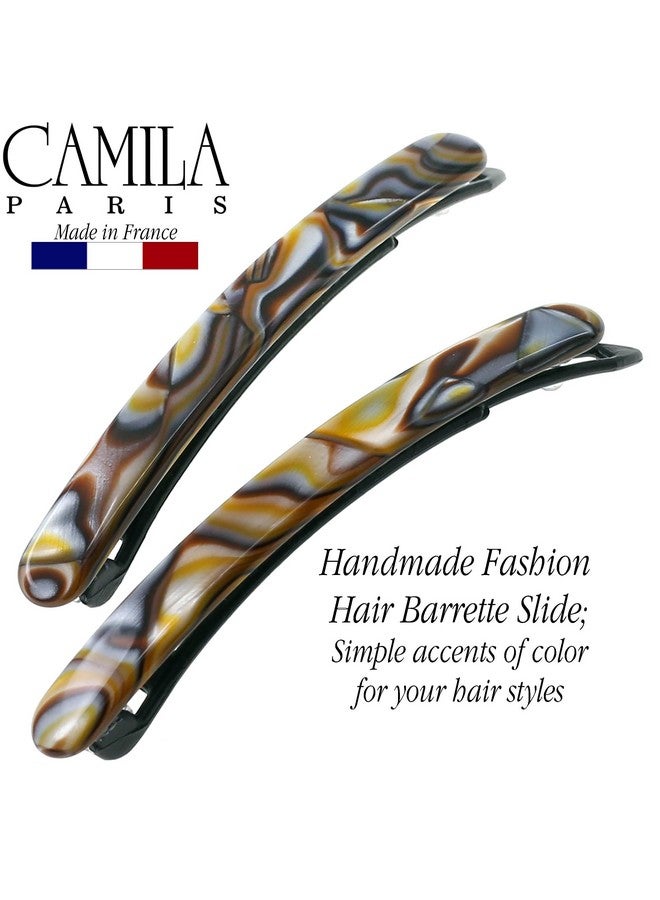 Camila Paris CP3373 French Hair Barrettes Clips for Women, Handmade, Girls Side Slide-in Barrette Clip, Hair Accessories for Women. Strong Hold No Slip Grip Fashion Durable Styling, Made in France - Image 4