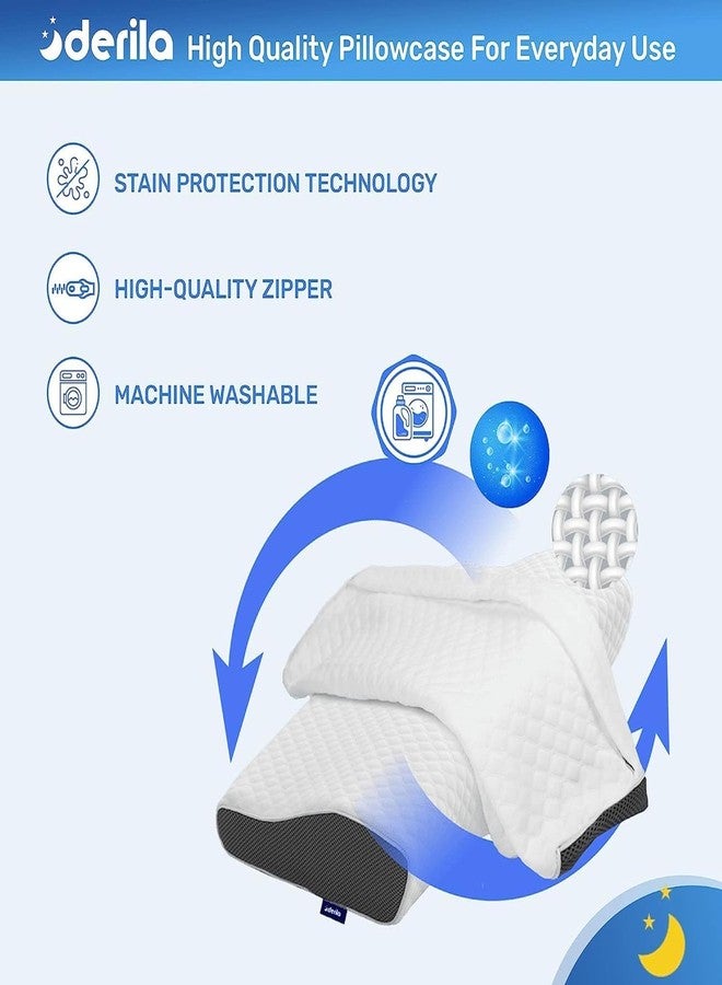 Derila Queen Size Pillowcase | Designed to Keep Your Memory Foam Pillow Covered and Protected with This Crisp, Clean, White Pillowcase Made from Premium Materials - Image 2