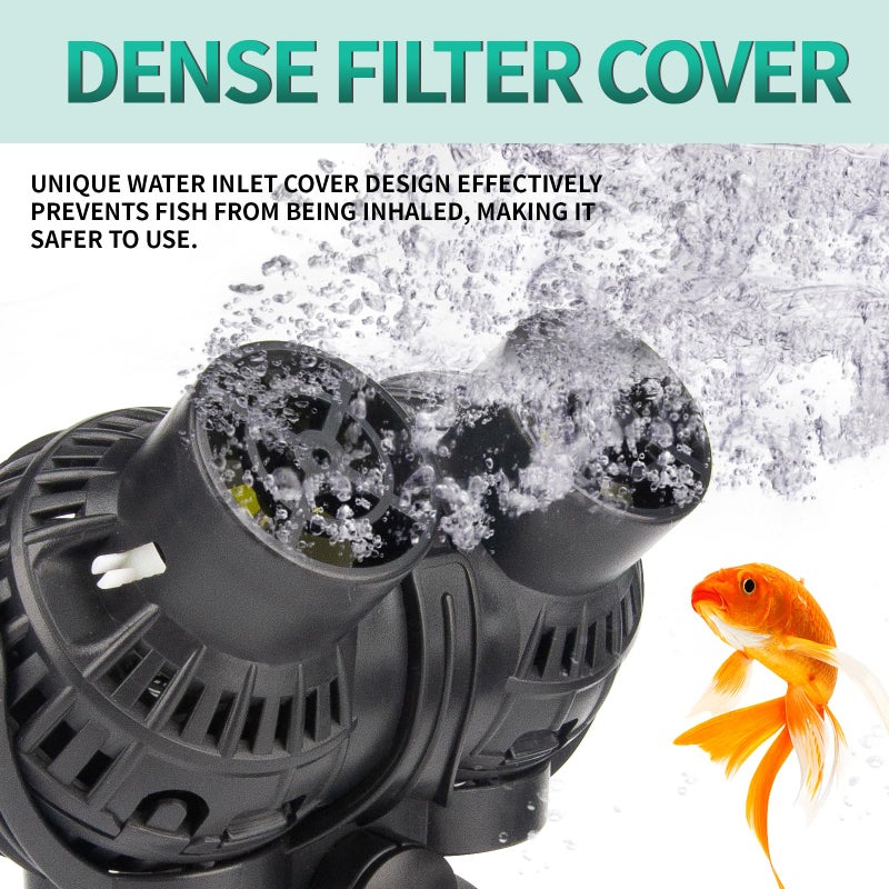 FREESEA Aquarium Circulation Pump Wave Maker Power Head with Magnetic Mount Suction (1600 GPH, Black) - Image 5