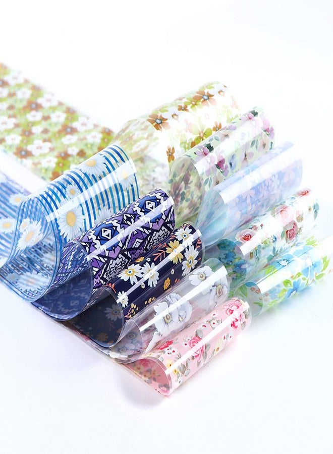 TBRZTR Flowers Nail Foil Transfer Stickers Nail Art Supplies, 10 Flowers Patterns Nail Foils Designs Daisy Floral Nail Art Decals for Acrylic Nails Polish Supplies DIY Fingernail Charms Blossom Decorations - Image 4