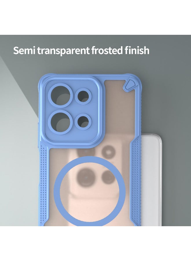 Cover For Motorola Moto G75 5G Armor Glaze Magnetic Phone Case Raised edges around the screen and camera lens help prevent scratches - Blue - Image 5