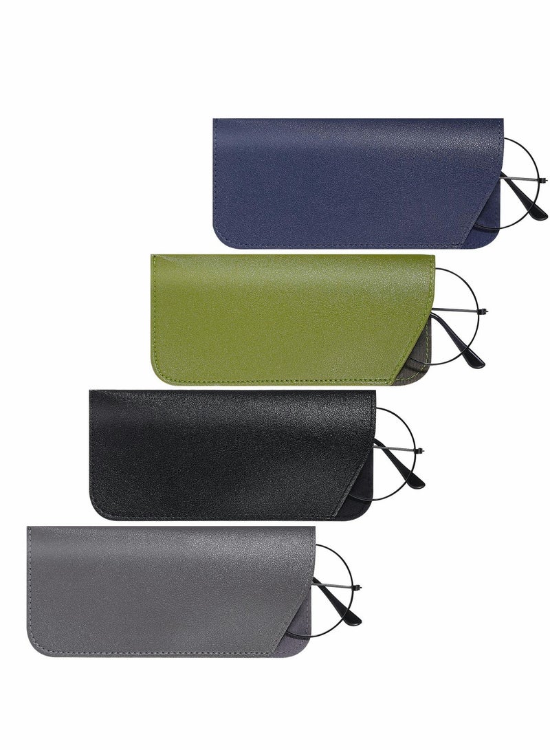 Zikra 4-Pack Soft Eyeglasses Cases, PU Leather Reading Glasses Pouches, Anti-Scratch Sunglasses Bags for Men, Women, and Kids - Stylish Spectacles Storage Solution. - Image 4
