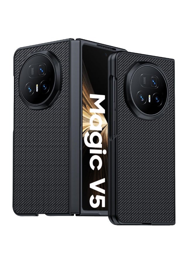 general for Honor Magic V5 Case, Slim Ultra-thin Lightweight PC Shell Carbon Fiber Texture, Military Grade Protection Shockproof Phone Case Cover for Magic V5 5G - Image 1