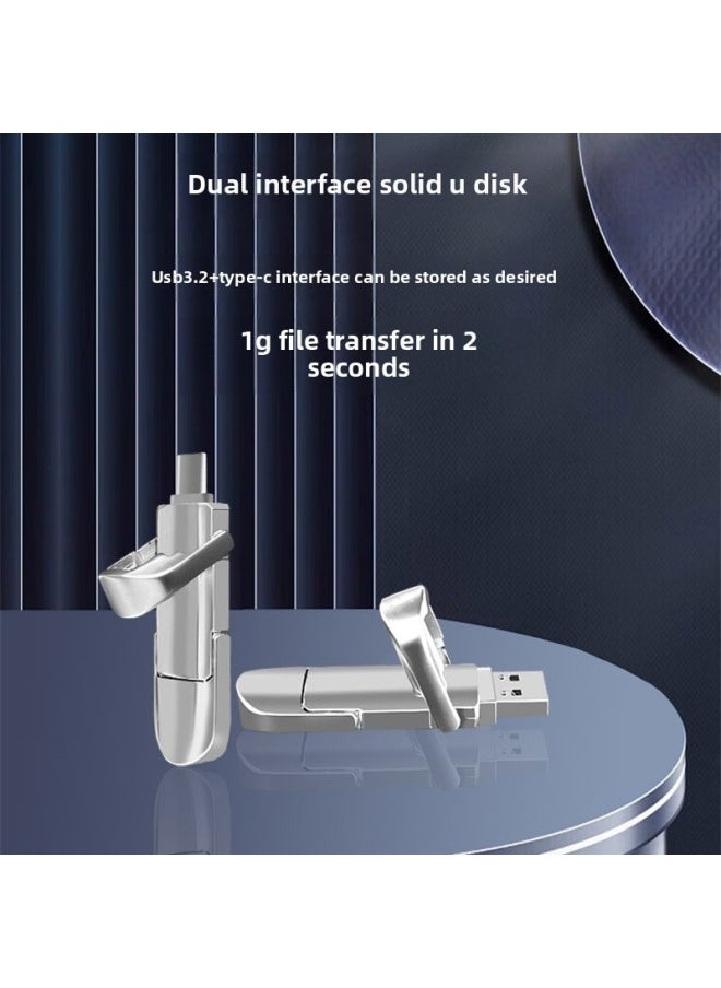 Generic Ultra-running Solid State Disk High-speed Transmission USB3.1 And Type-C Dual-head Mobile Phone U Disk Dual-interface Solid State U Disk-Capacity:256GB-Interface:USB 3.0  - Image 1