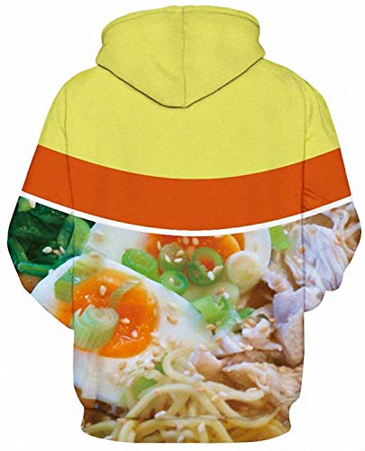 Keasmto 3D Ramen Chicken Noodle Soup Hoodies Sweatshirts for Men Women Cotton Cute Large - Image 2