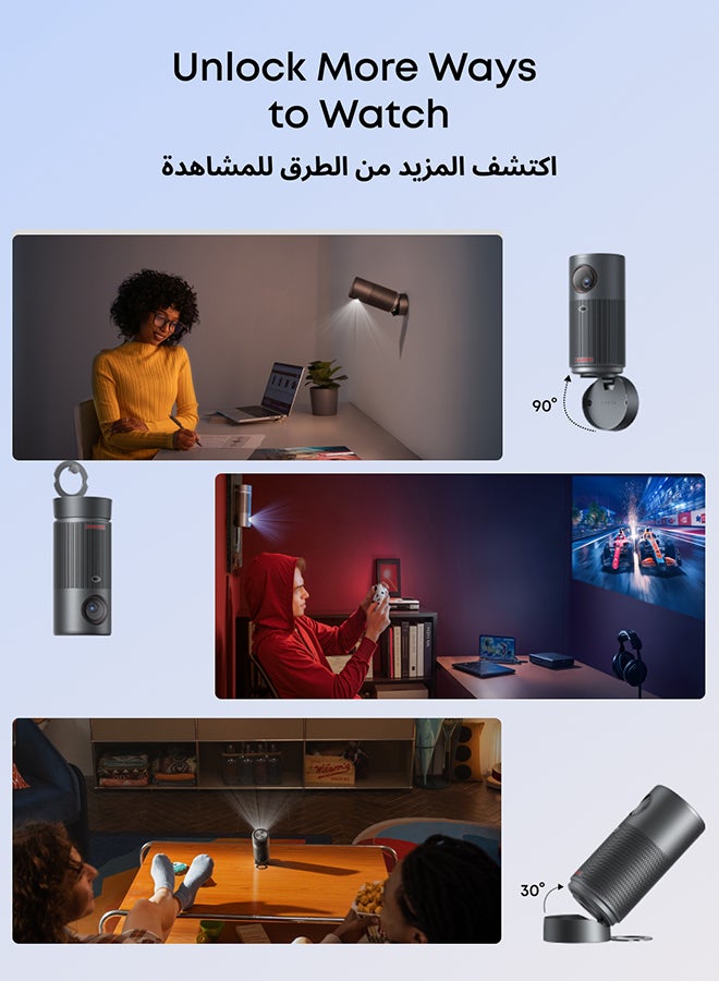 نيبولا جهاز عرض نيبولا كابسول للهواء مع جوجل تي في، مرخص رسميًا من نتفليكس، جهاز عرض ذكي صغير بدقة 720 بكسل مع واي فاي وبلوتوث، 2 ساعة من وقت التشغيل، دولبي ديجيتال، محمول للغاية لأي مساحة - Image 5