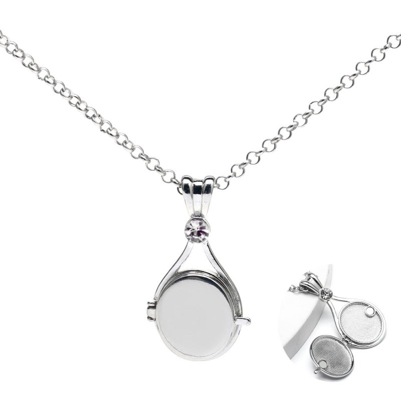 H2O Inspired Mermaid Shell Necklace Pendant white diamond - Image 1