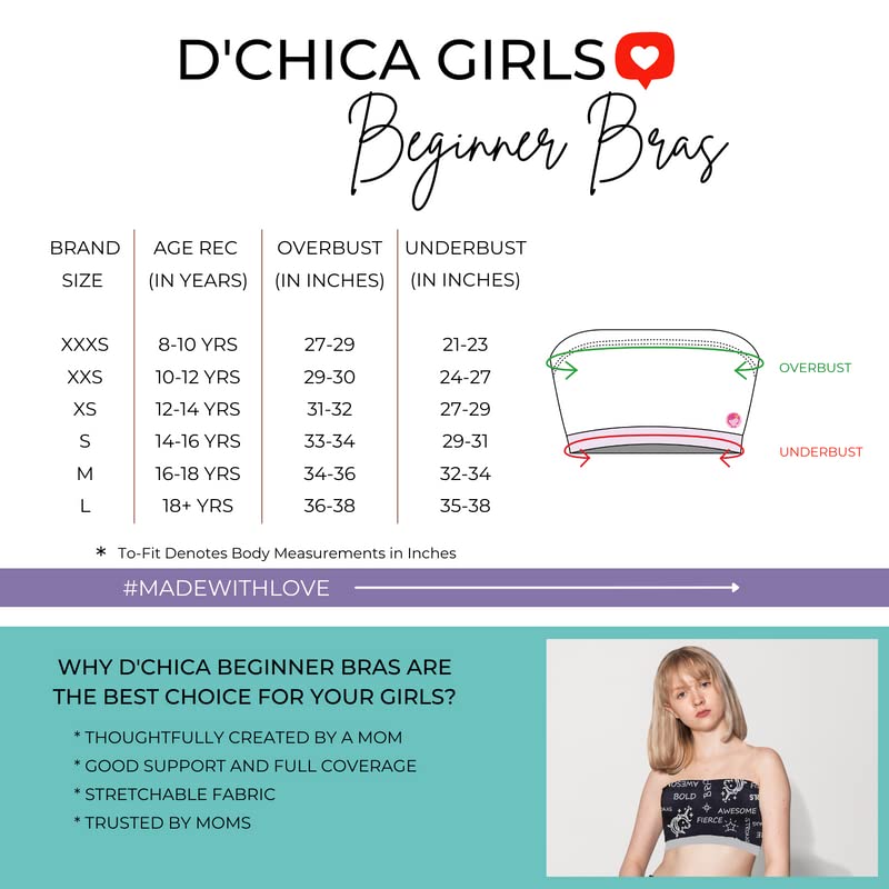 DChica Essentials Slip-on Strapless Bra for Teenager Girls, Beginners Cotton Non-Wired Non-Padded Crop Top Bra with Full Coverage Seamless Gym Stylish Training Bra (Pack of 1) - Image 2