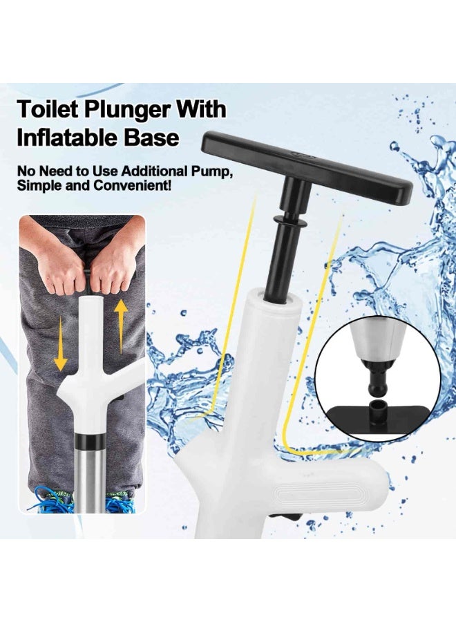 Aideli Toilet Plunger High Pressure Air Drain Blaster Drains Toilet Unclogger Toilet Plunger Heavy Duty Toilet Plunger Clog Remover Plungers for Toilet Unclog Toilet, Bathroom, Floor Drain (Black) - Image 4